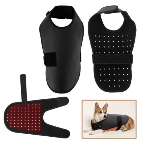 Pet therapy wrap showing red and infrared light LEDs